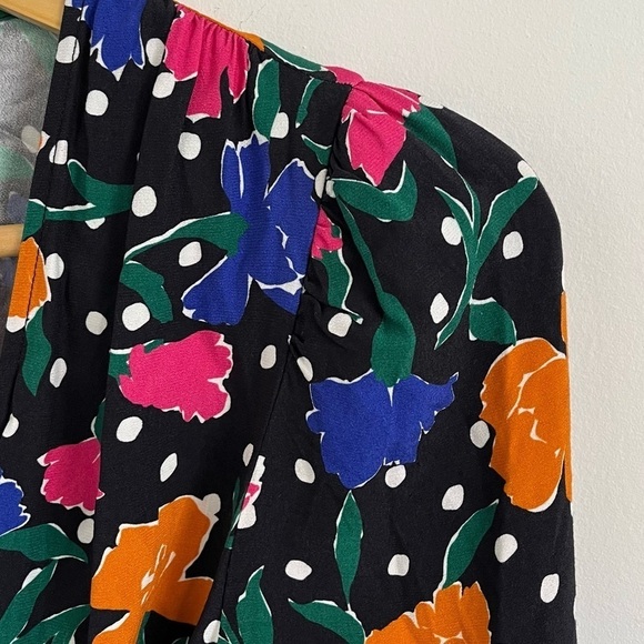 KITRI Stephanie Floral Polka Dot Wrap Midi Dress - Picture 7 of 11